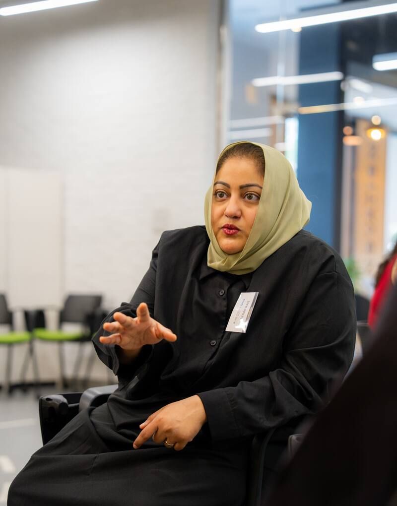 Nayaab Rais in conversation at a mentoring event